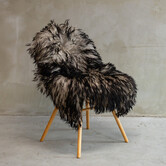 Einzigartig fotografiertes lockiges Bergschaffell Grau ca. 114x70cm - SVV-610