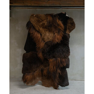 Einzigartiges Schaffell-Multilayer-Teppich Braun - SKM-127