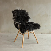 Einzigartig fotografiertes Tibetisches Naturgraues Schaffell - ca. 134x74cm - SVV-646