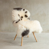 Einzigartig fotografiertes Mélierte Schaffell - ca. 114x58cm - SVV-640