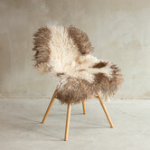 Einzigartig fotografiertes Locken-/Bergschaf Mélierte Schaffell - ca. 102x68cm - SVV-659