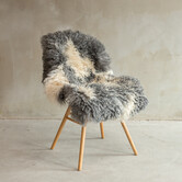 Einzigartig fotografiertes Tibetisches Naturgraues Schaffell - ca. 104x60cm - SVV-649