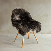 Einzigartig fotografiertes Locken-/Bergschaf Mélierte Schaffell - ca. 96x66cm - SVV-664