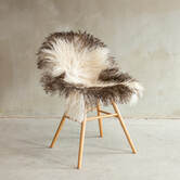 Einzigartig fotografiertes Locken-/Bergschaf Mélierte Schaffell - ca. 100x55cm - SVV-661