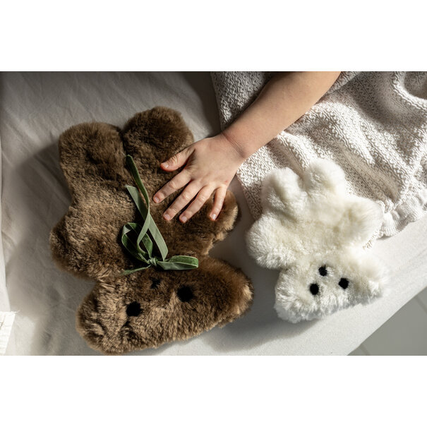 Van Buren seit 1861 Buurtje Bär - Merino-Schaffell-Kuscheltier - Braun - Größ