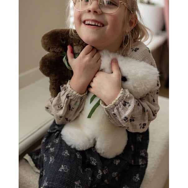 Van Buren seit 1861 Buurtje Bär - Merino-Schaffell-Kuscheltier - Weiß - Größ