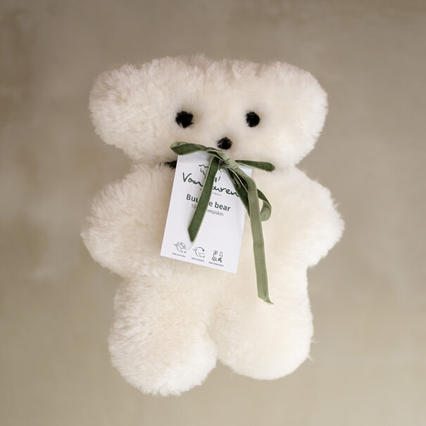 Van Buren seit 1861 Buurtje Bär - Merino-Schaffell-Kuscheltier - Weiß - Größ