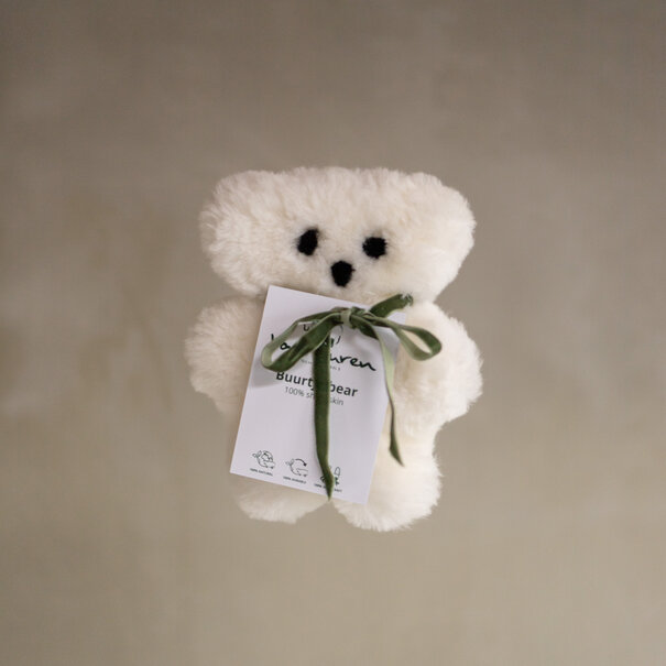 Van Buren seit 1861 Buurtje Bär - Merino-Schaffell-Kuscheltier - Weiß - Klein