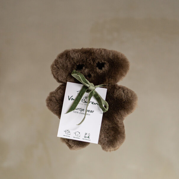 Van Buren seit 1861 Buurtje Bär - Merino-Schaffell-Kuscheltier - Braun - Klein