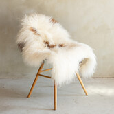 Einzeln fotografiertes isländisches Schaffell Braun Bunt - 114x65 - SVV-692