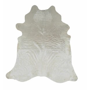Kuhfell - Zebraprint - Silber