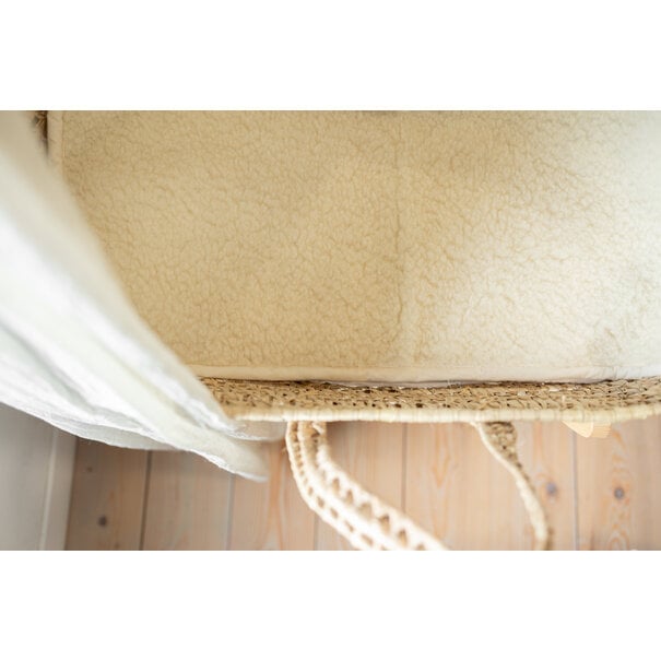 Van Buren seit 1861 Wollunterlage für Wiege & Kinderwagen – 80 x 40 cm - Off-White