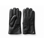 Hirschlederhandschuhe mit Alpakafell-Futter - Schwarz