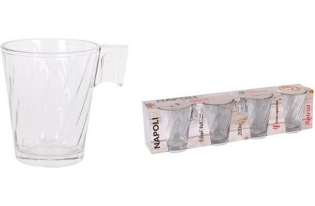 Napoli Spiral Cappuccino Glazen - Koffieglazen - 4 stuks - 20 cl