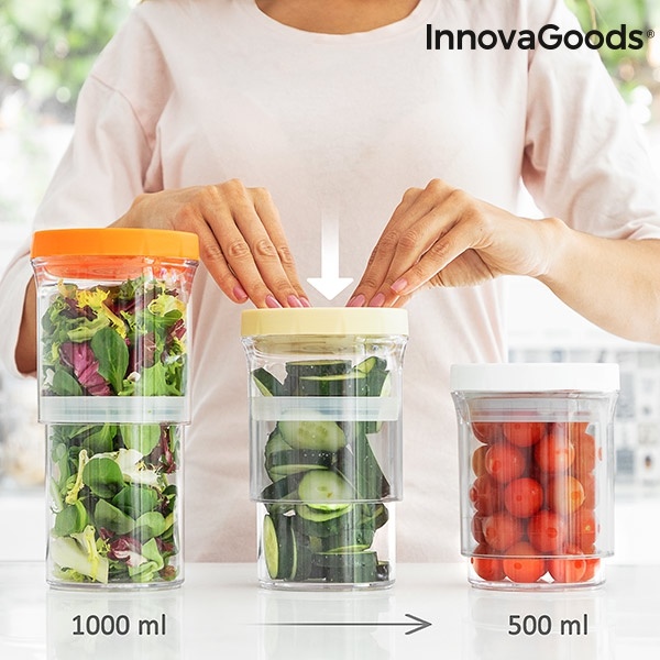 InnovaGoods Doorzichtige Opbergbakjes - 3 stuks