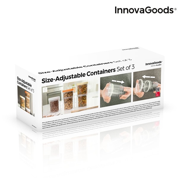InnovaGoods Doorzichtige Opbergbakjes - 3 stuks