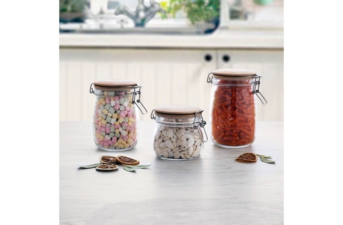 Quid Kristallen Voorraadpot - Bamboe Deksel - 0,5 L