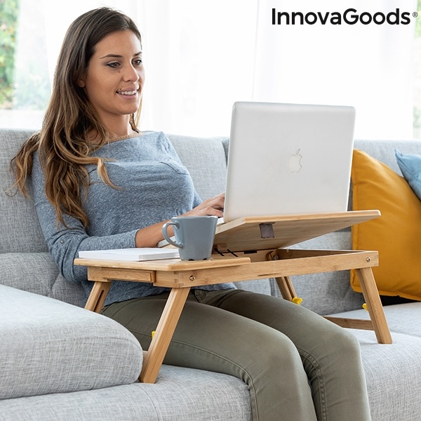InnovaGoods Lapwood Inklapbare Bamboe Bijzettafel