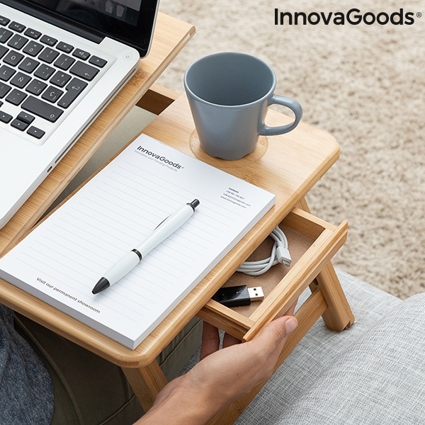 InnovaGoods Lapwood Inklapbare Bamboe Bijzettafel