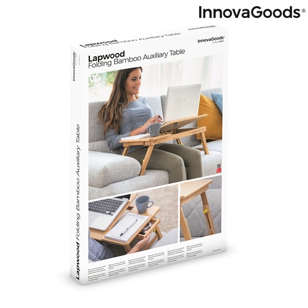InnovaGoods Lapwood Inklapbare Bamboe Bijzettafel