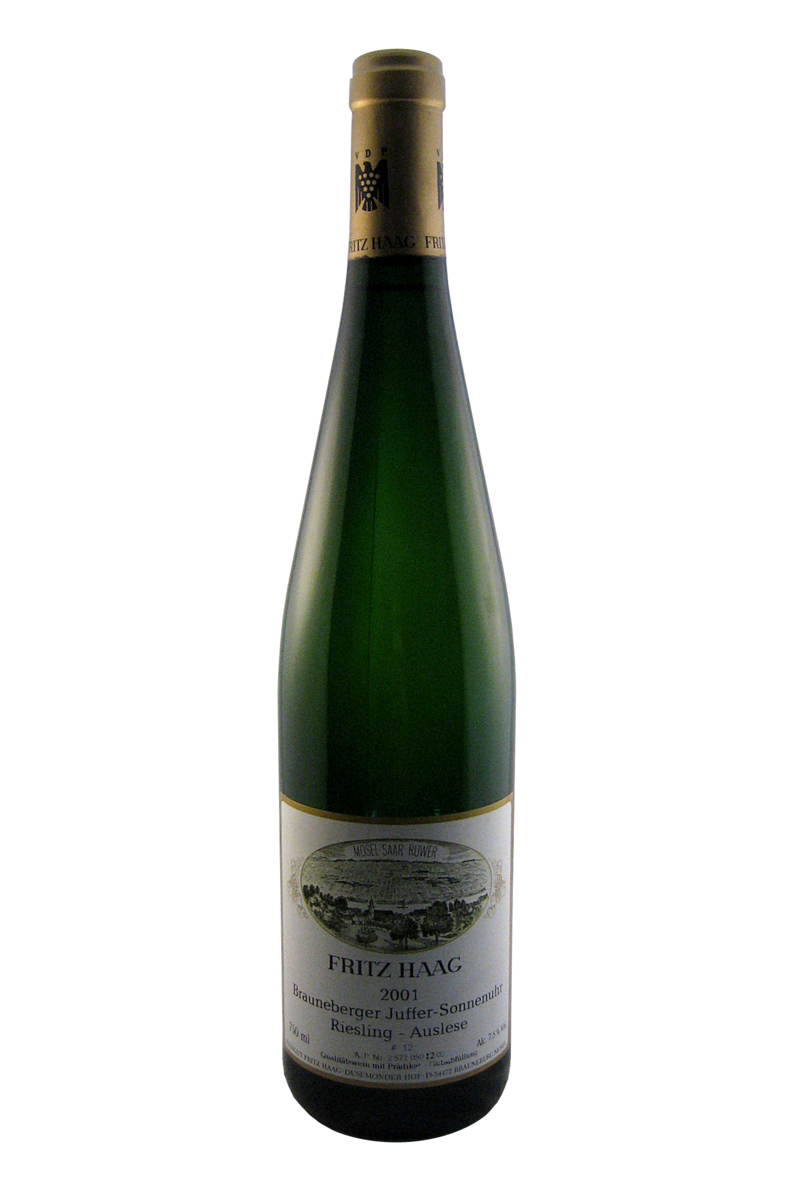 Brauneberger Juffer Sonnenuhr Auslese Goldkapsel 2001 Fritz Haag
