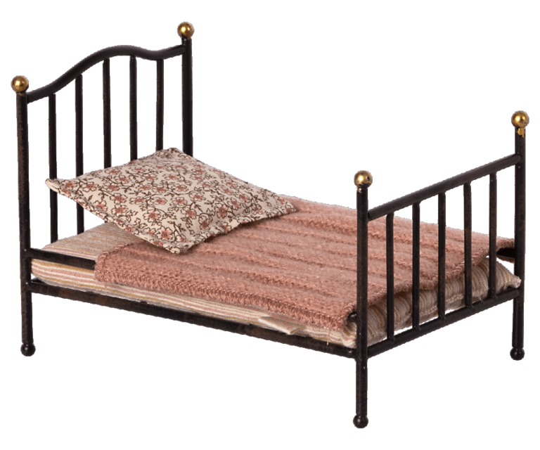 Maileg Maileg - Vintage bed, Mouse - Anthracite