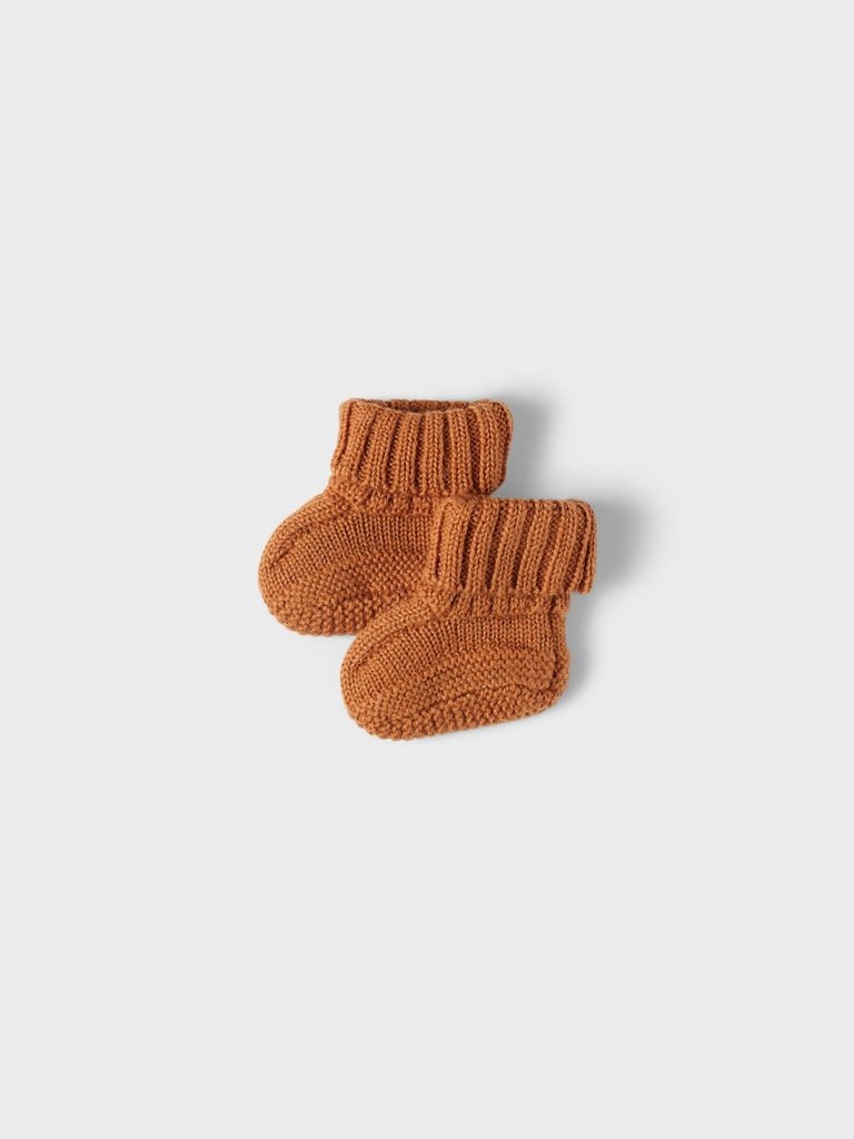 Lil' Atelier lil atelier - Roo wool knit slofjes bran