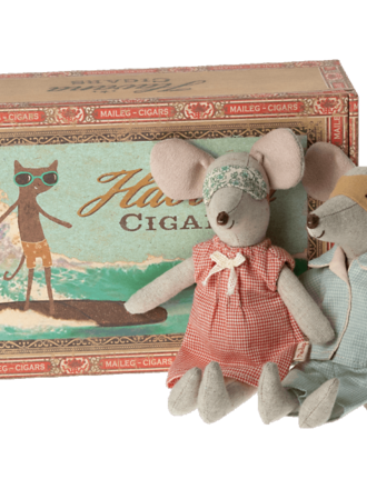 Maileg Maileg - mum & dad mice in cigar box Maileg Maileg - mum & dad mice in cigar box