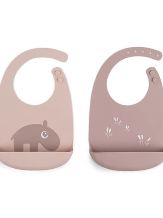 Done By Deer Done by deer - Silicone bib 2 pack powder