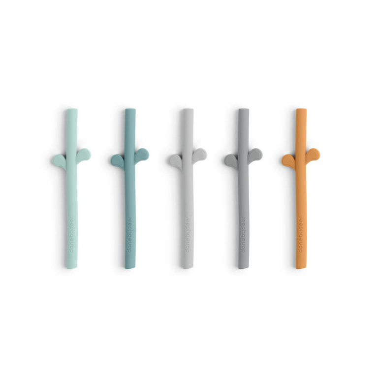 Done By Deer Peekaboo silicone straw 5-pack