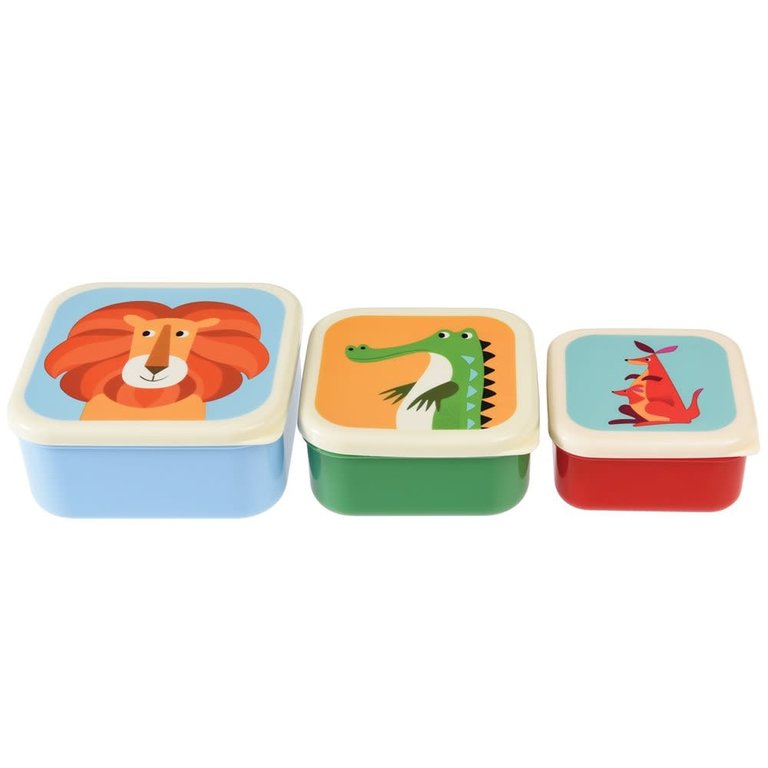 rex london Rex London - Colourful animal Snack boxes 3pc