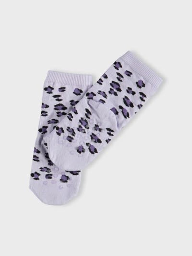 Name It Name it  - Lila leopard sokken