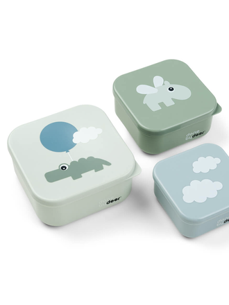 Done By Deer Done by deer -Snack box set 3 pcs Happy clouds green
