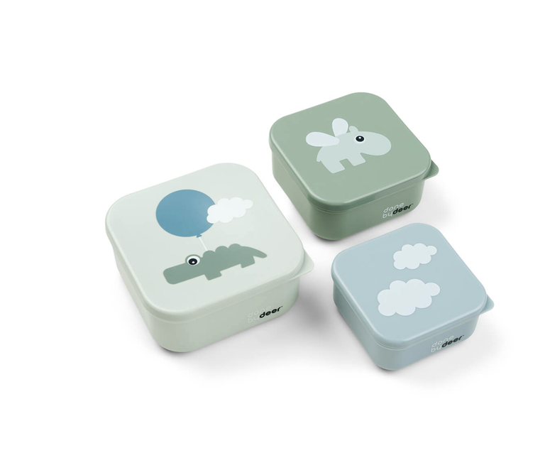 Done By Deer Done by deer -Snack box set 3 pcs Happy clouds green