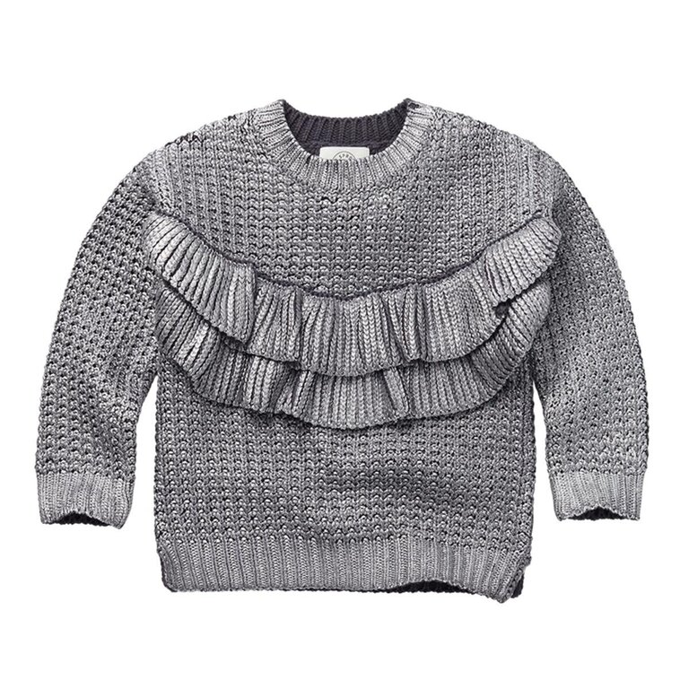 Sproet & Sprout Sproet&sprout -Ruffle sweater girls metallic