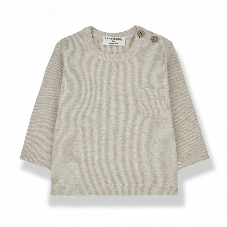 1+inthefamily 1+inthefamily - Unai t-shirt oatmeal