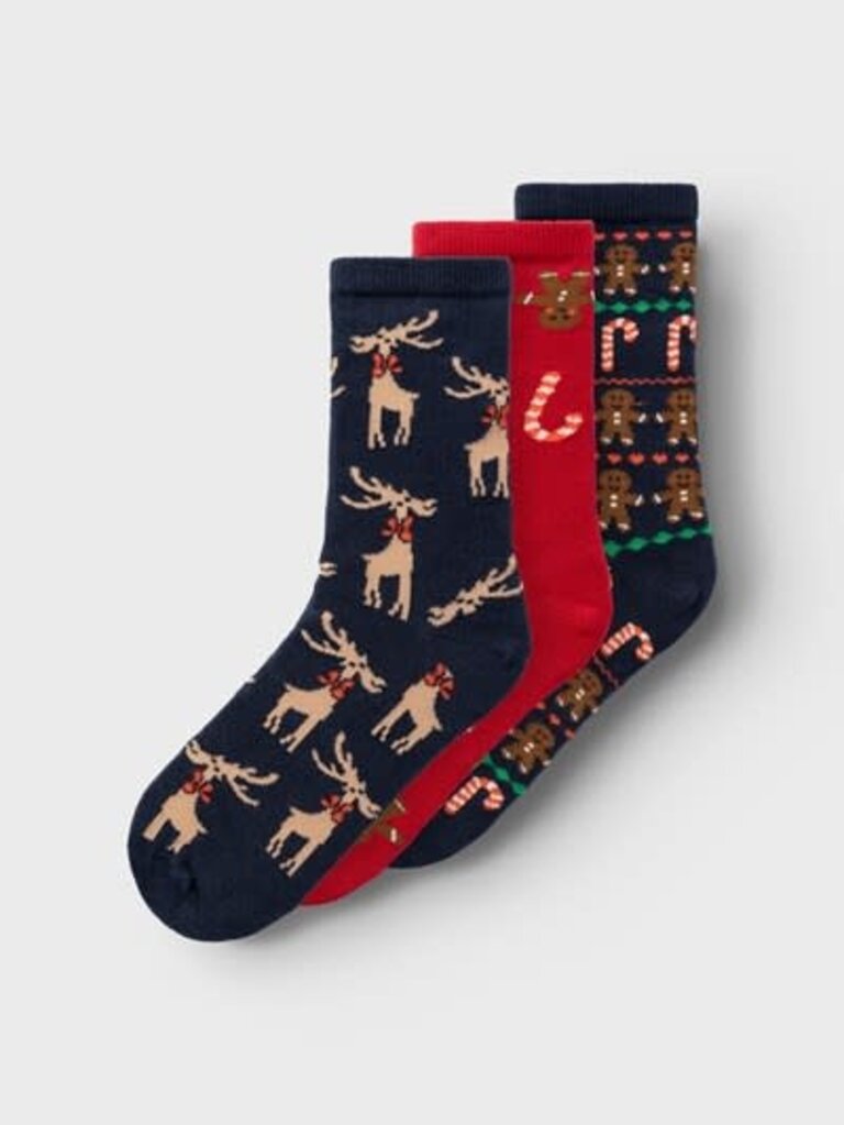 Name It Name it - Christmas 3p sock Jester Red