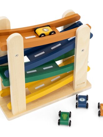Trixie Trixie - Houten racebaan met 4 auto's