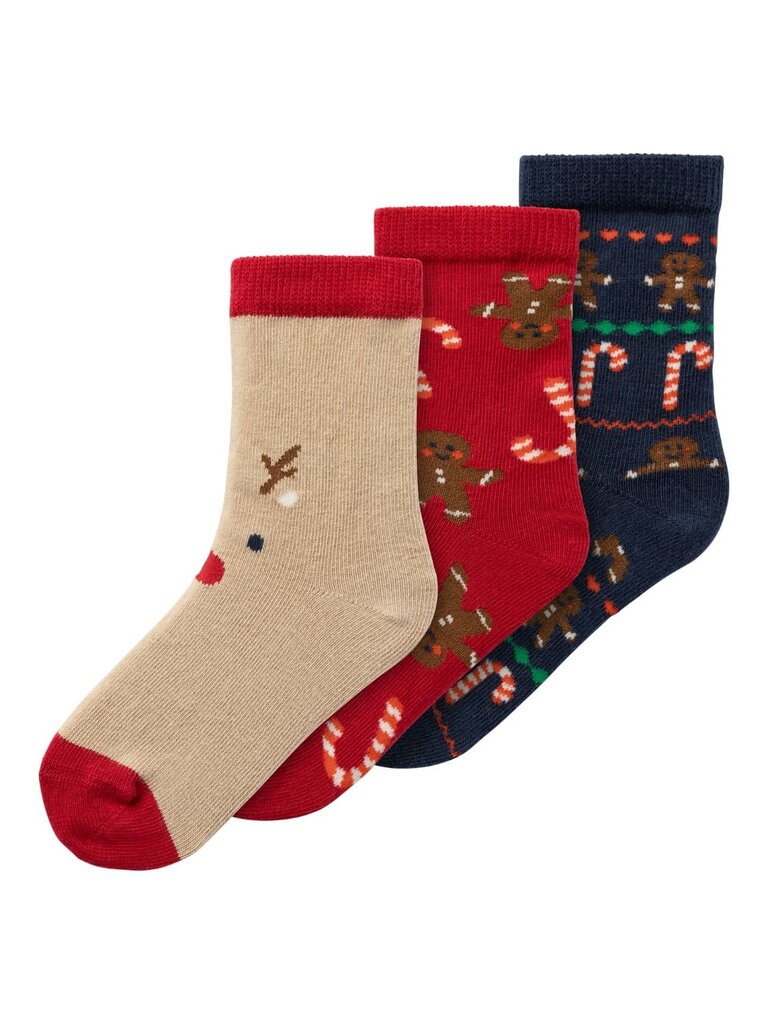 Name It Name it - Xmas 3P sock Jester red