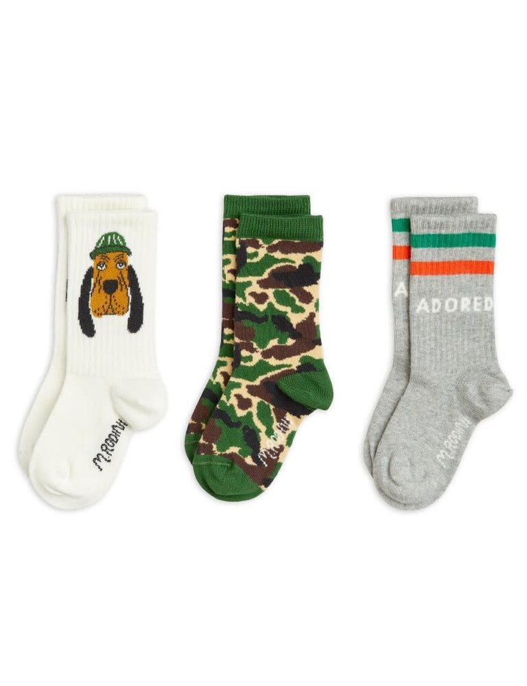 mini rodini Mini rodini -Bloodhound 3-pack socks multi
