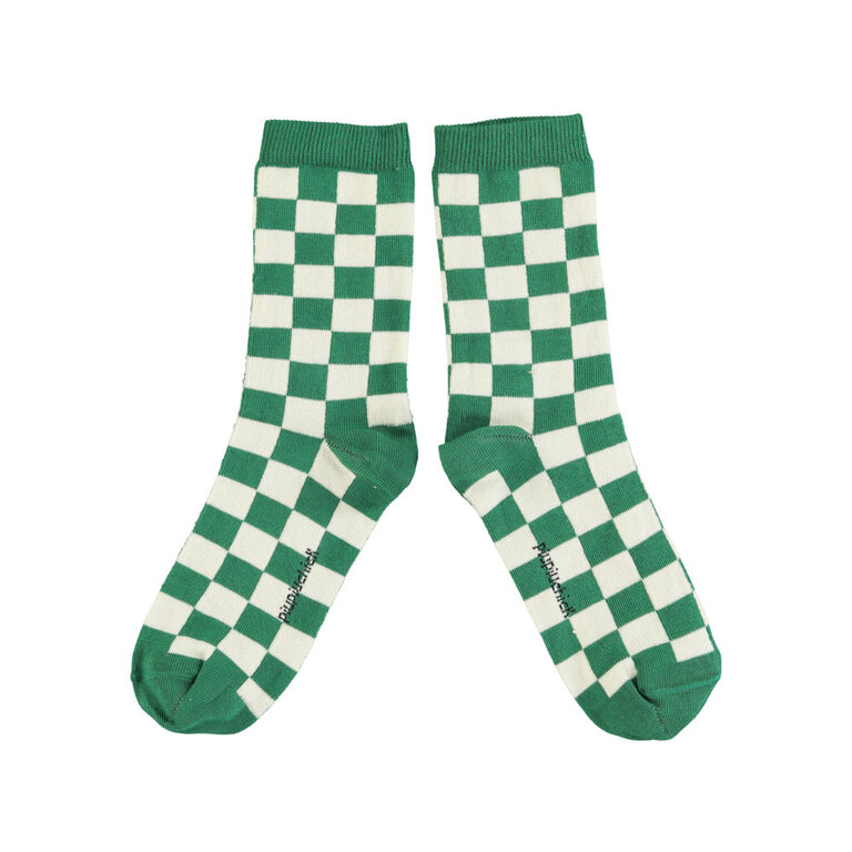 piupiuchick Piupiuchick - socks checkered green ecru
