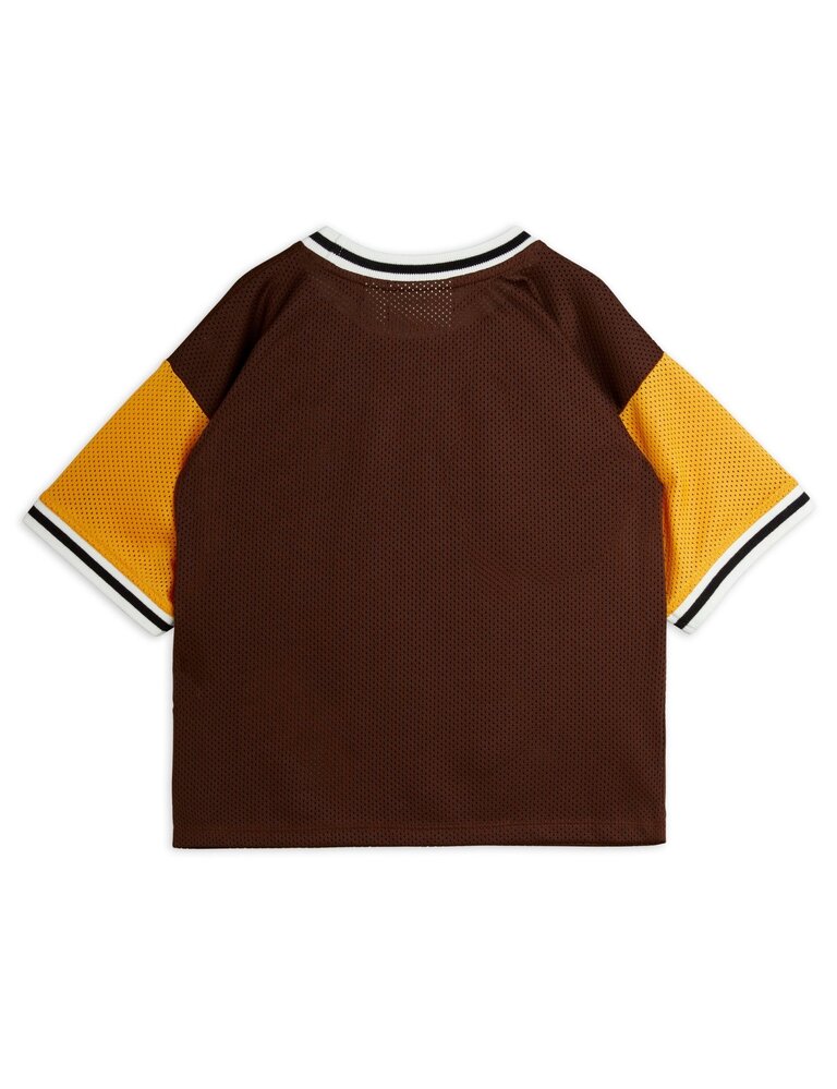 mini rodini Mini rodini -Basket mesh sp ss tee brown