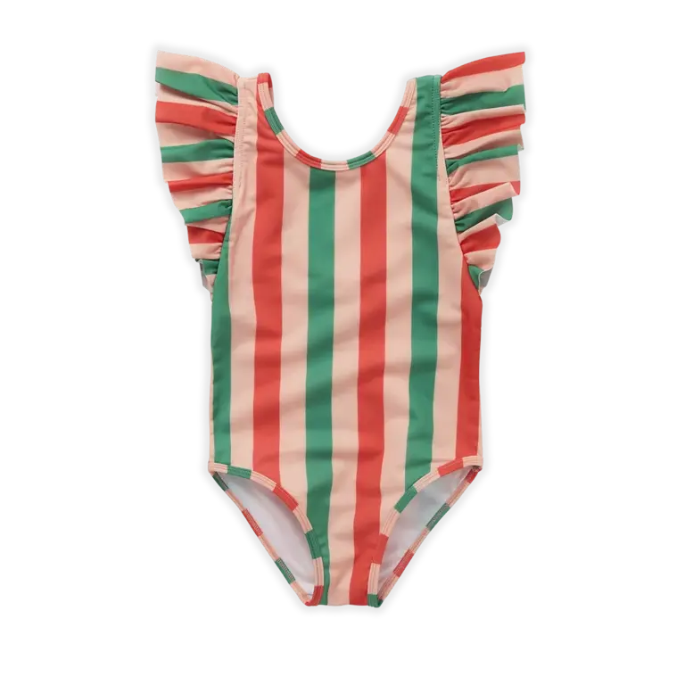 Sproet & Sprout Sproet & Sprout - SWIMSUIT RUFFLE STRIPE PRINT