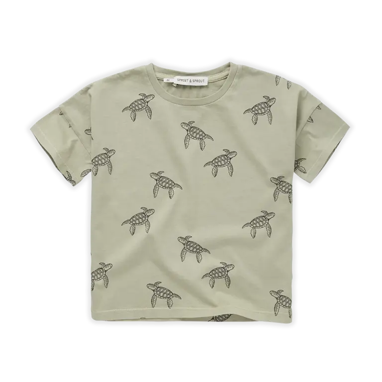 Sproet & Sprout Sproet & Sprout -T-SHIRT WIDE TURTLE PRINT