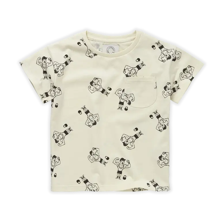 Sproet & Sprout Sproet & Sprout --SHIRT POCKET STRONG MAN PRINT