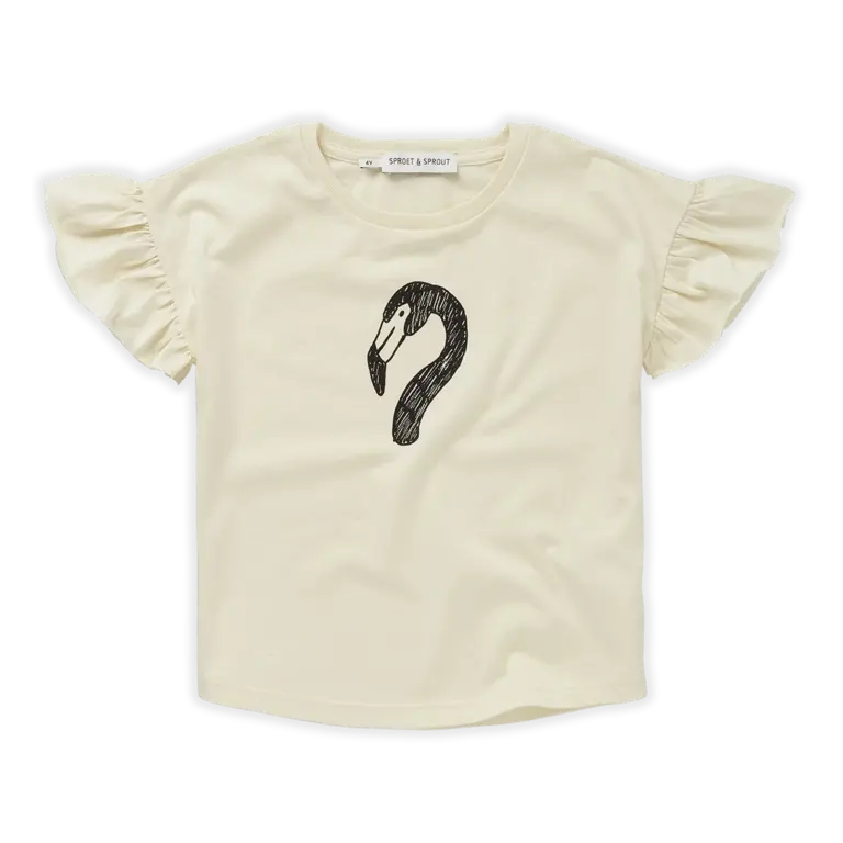 Sproet & Sprout Sproet & Sprout T-SHIRT RUFFLE FLAMINGO