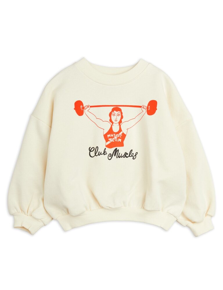 mini rodini Mini Rodini Club muscles sp sweatshirt off white