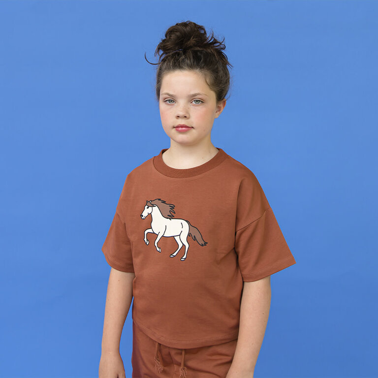 Carlijnq CarlijnQ -Wild horse - cropped shirt with print