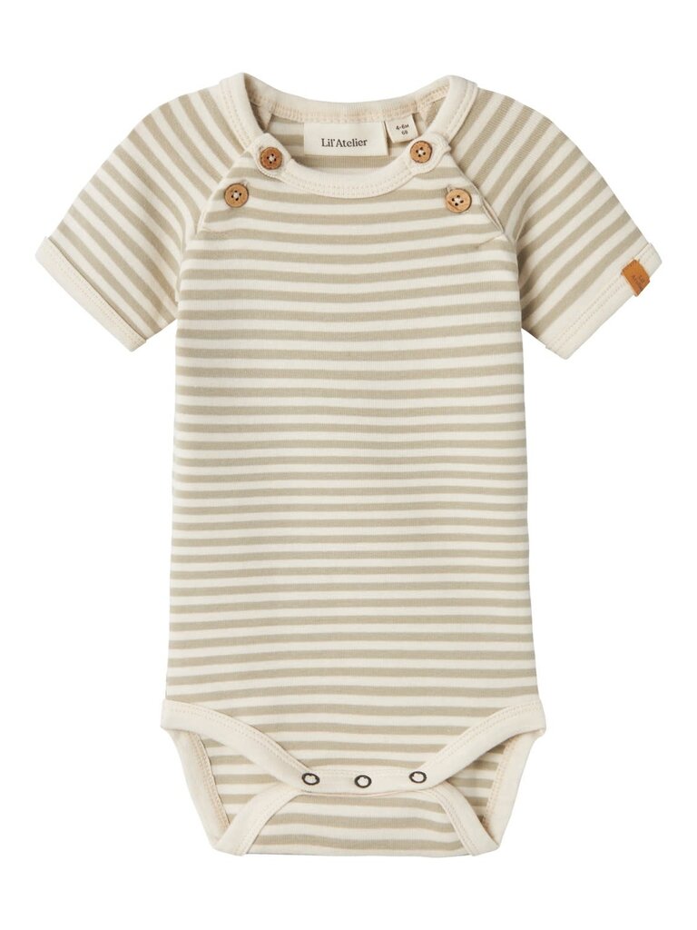 Lil' Atelier Lil atelier - Geo romper streep moss gray