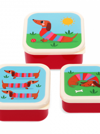 rex london Rex london -Snack boxes (set of 3) - Sausage Dog